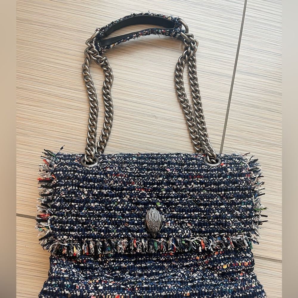 Large Kensington Tweed Long Flap Shoulder Crossbody Bag